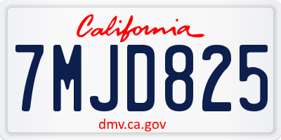 CA license plate 7MJD825