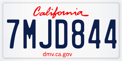 CA license plate 7MJD844