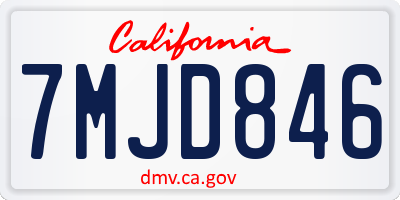 CA license plate 7MJD846