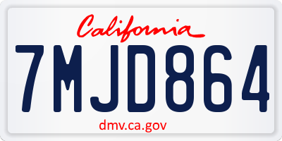 CA license plate 7MJD864
