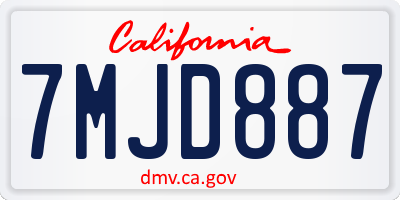 CA license plate 7MJD887