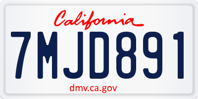 CA license plate 7MJD891