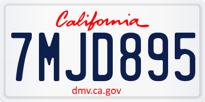 CA license plate 7MJD895