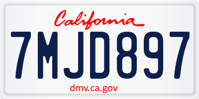 CA license plate 7MJD897