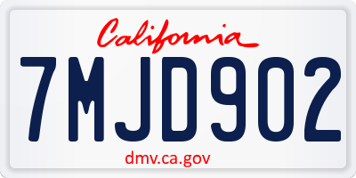 CA license plate 7MJD902