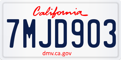 CA license plate 7MJD903