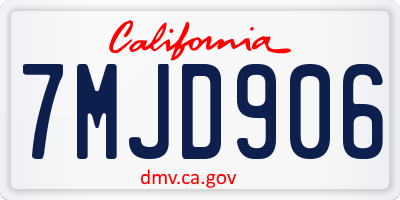 CA license plate 7MJD906