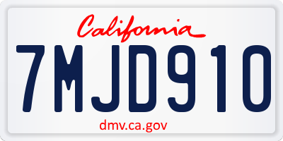 CA license plate 7MJD910