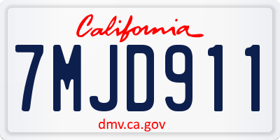 CA license plate 7MJD911