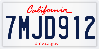 CA license plate 7MJD912