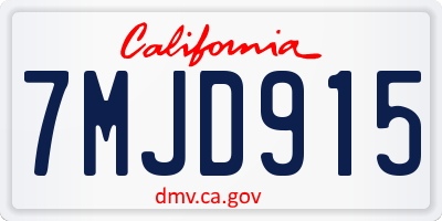 CA license plate 7MJD915