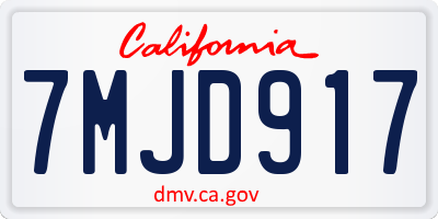 CA license plate 7MJD917