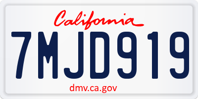 CA license plate 7MJD919