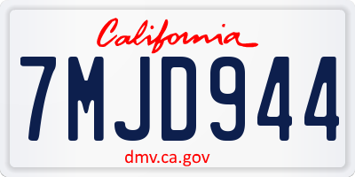 CA license plate 7MJD944