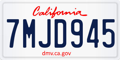 CA license plate 7MJD945
