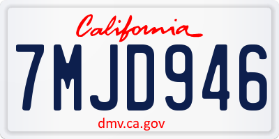 CA license plate 7MJD946