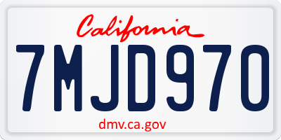 CA license plate 7MJD970