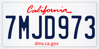 CA license plate 7MJD973
