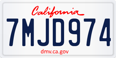 CA license plate 7MJD974