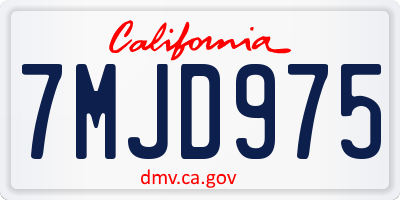 CA license plate 7MJD975