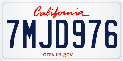 CA license plate 7MJD976