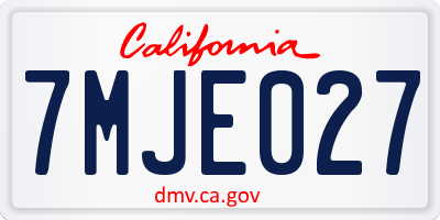 CA license plate 7MJE027
