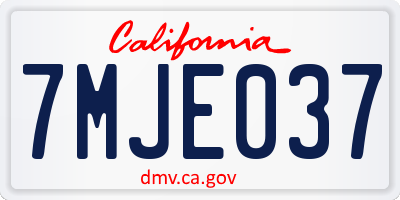 CA license plate 7MJE037