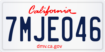 CA license plate 7MJE046