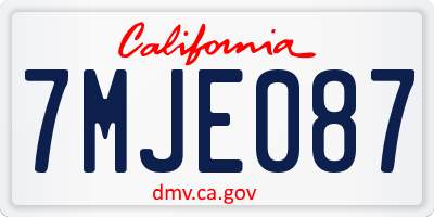 CA license plate 7MJE087