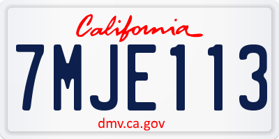 CA license plate 7MJE113