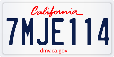 CA license plate 7MJE114