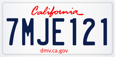 CA license plate 7MJE121