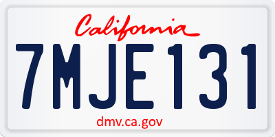 CA license plate 7MJE131