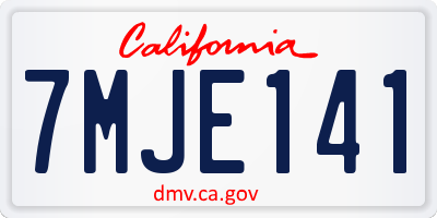 CA license plate 7MJE141