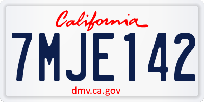 CA license plate 7MJE142