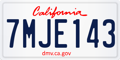 CA license plate 7MJE143