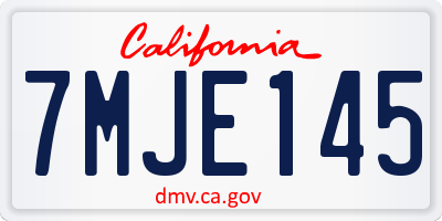 CA license plate 7MJE145