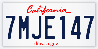 CA license plate 7MJE147