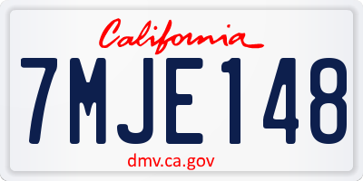 CA license plate 7MJE148