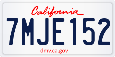 CA license plate 7MJE152