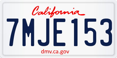 CA license plate 7MJE153