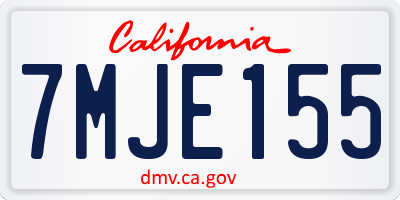 CA license plate 7MJE155