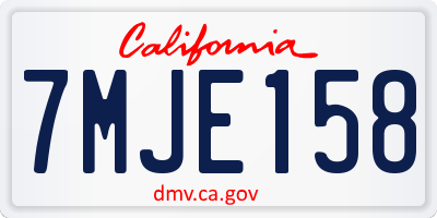 CA license plate 7MJE158