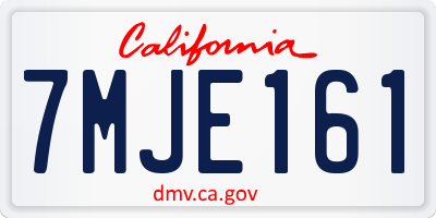 CA license plate 7MJE161