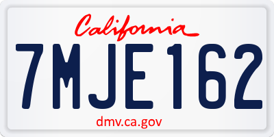 CA license plate 7MJE162