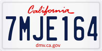CA license plate 7MJE164