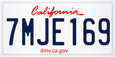CA license plate 7MJE169