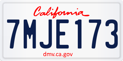 CA license plate 7MJE173