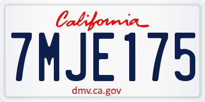 CA license plate 7MJE175