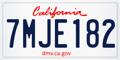 CA license plate 7MJE182